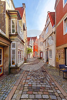 Medieval street Schnoor in Bremen, Germany photo