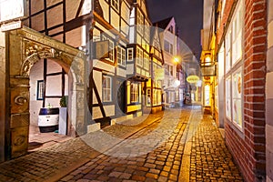 Medieval street Schnoor in Bremen, Germany photo