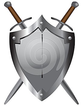 Medieval swords with shield