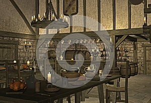 Medieval tavern photo