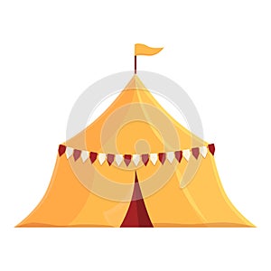 Medieval tent icon cartoon vector. Ancient knight camp