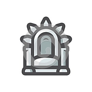 Medieval Throne of swords Vector icon Cartoon illustration.