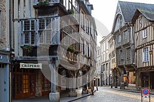 Medieval Timber framed architecture, Dinan, Brittany, France