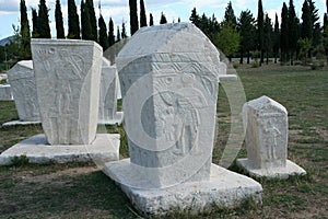 Medieval tombstones photo