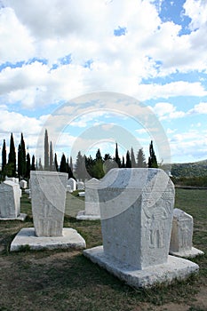 Medieval tombstones photo