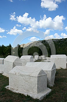 Medieval tombstones photo