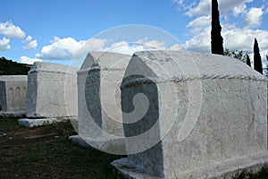 Medieval tombstones photo