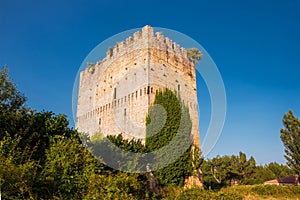 Medieval tower in Espinosa de los monteros, Burgos, Spain. photo