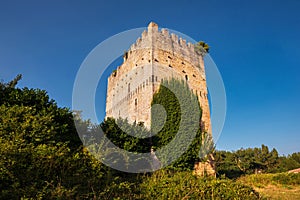 Medieval tower in Espinosa de los monteros, Burgos, Spain. photo