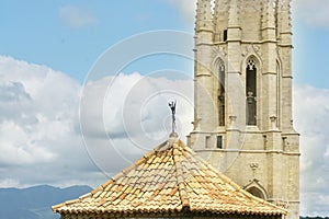 Medieval tower in european old Town