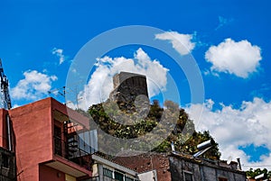 The medieval tower in Forza d`Agro. Sicily