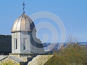 Medieval tower of Iverian church in Feodosia