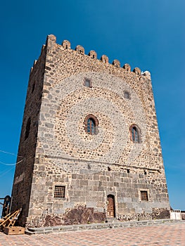 The medieval tower of Motta Sant`Anastasia, in Sicily photo