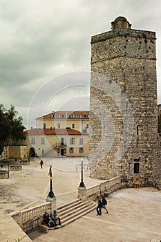 Medieval tower. Pet Bunara Square. Zadar. Croatia.