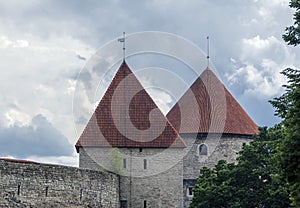 Medieval towers and wall in Tallin