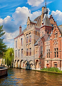 Medieval town Bruges in Belgium. Panorama and landscape