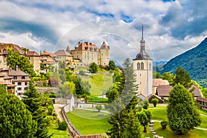 Medieval town of Gruyeres, Fribourg, Switzerland