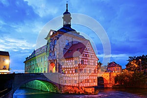 Medieval town hall on the bridge Bamberg Bavaria