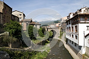 Medieval town of Potes, Spain.