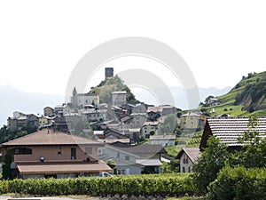 The medieval town of saillon rhone valley