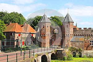 Medieval town wall in fortress city of Amersfoort, Netherlands