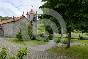 Medieval traditional Portuguese chapel, with beautiful garden. Granit chapel, with orange roof