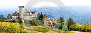 Medieval village borgo Vigoleno with well preserved castle in