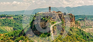 Medieval village of Civita di Bagnoregio, famous landmarks of Italy, Europe