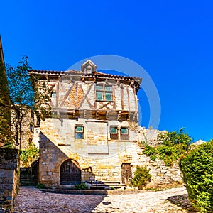 Medieval village of Saint-Cirq-Lapopie, in Lot, Occitanie, France