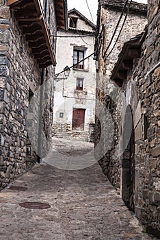 The medieval village of Torla in Spain pyrinees of Aragon