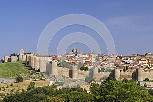 Medieval Walls in Avila, UNESCO site, Castile and Leon, Spain