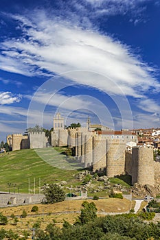 Medieval Walls in Avila, UNESCO site, Castile and Leon, Spain