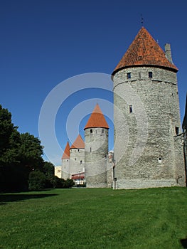 Medieval walls of Tallinn , Estland