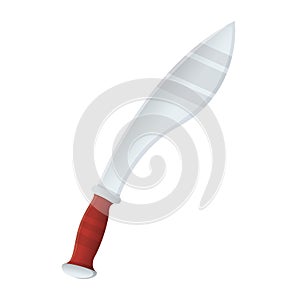 Medieval war type of weapon, concept icon machete sword old cold weapon flat vector illustration, isolated on white. Cartoon