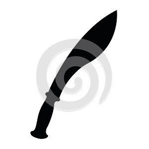 Medieval war type of weapon, concept icon machete sword old cold weaponry black silhouette vector illustration, isolated on white