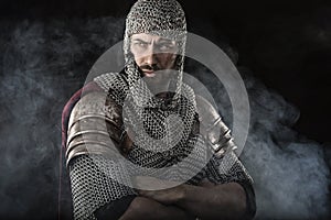 Medieval Warrior with chain mail armour