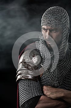 Medieval Warrior with chain mail armour