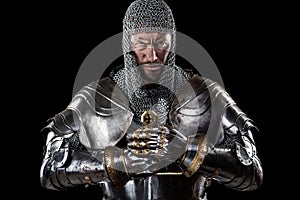 Medieval Warrior with Chain Mail Armour and Sword