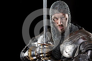 Medieval Warrior with Chain Mail Armour and Sword