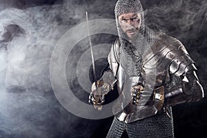 Medieval Warrior with Chain Mail Armour and Sword