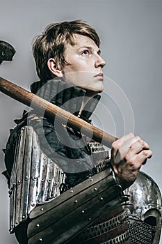 Medieval warrior of Kievan Rus` photo
