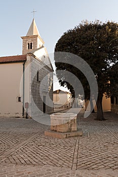 Medieval water well in Nin , Croatia