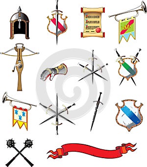 Medieval weapon icon set