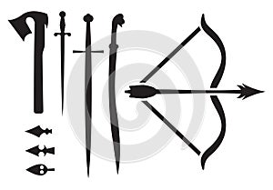 Medieval weapon icons