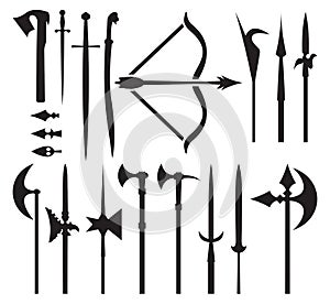 Medieval weapon icons photo