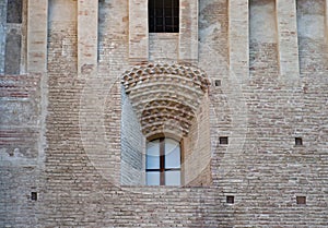 Medieval Window at Rocca di Vignola. Modena, Italy