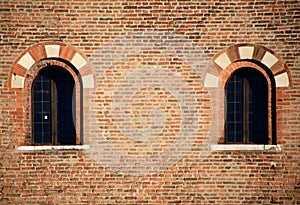 Medieval windows, architecture details photo