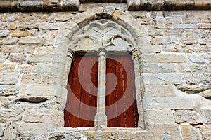 Medieval windows in Carcassonne the fortified medieval citadel located in the French city of Carcassonne