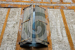 Medieval windows in Carcassonne the fortified medieval citadel located in the French city of Carcassonne