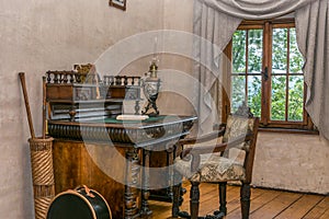 Medieval writing table with chair